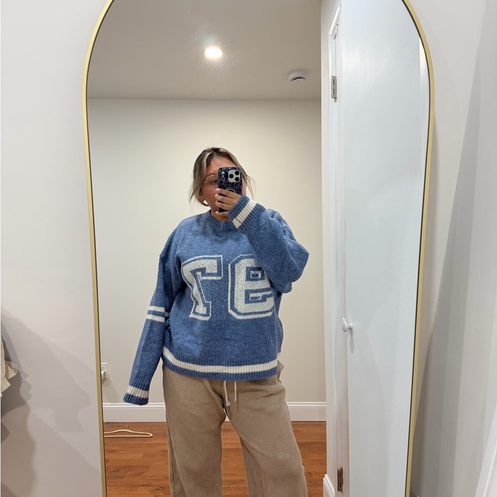 Blue Graphic Sweater for Men